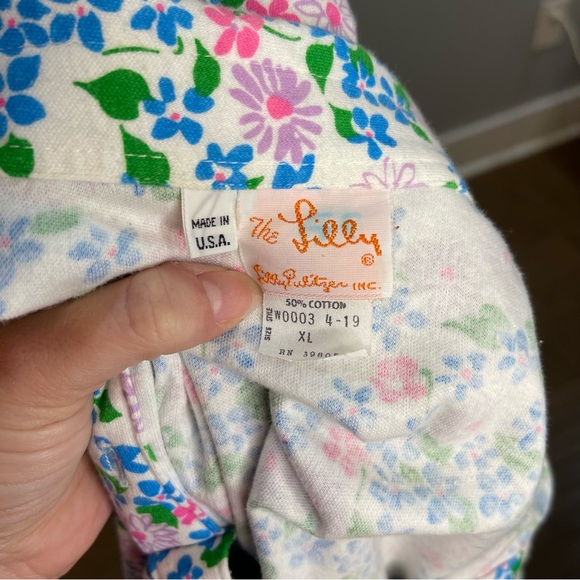 Vintage “The Lilly” by Lilly Pulitzer Floral Shirt Dress SZ XL - Picture 9 of 13